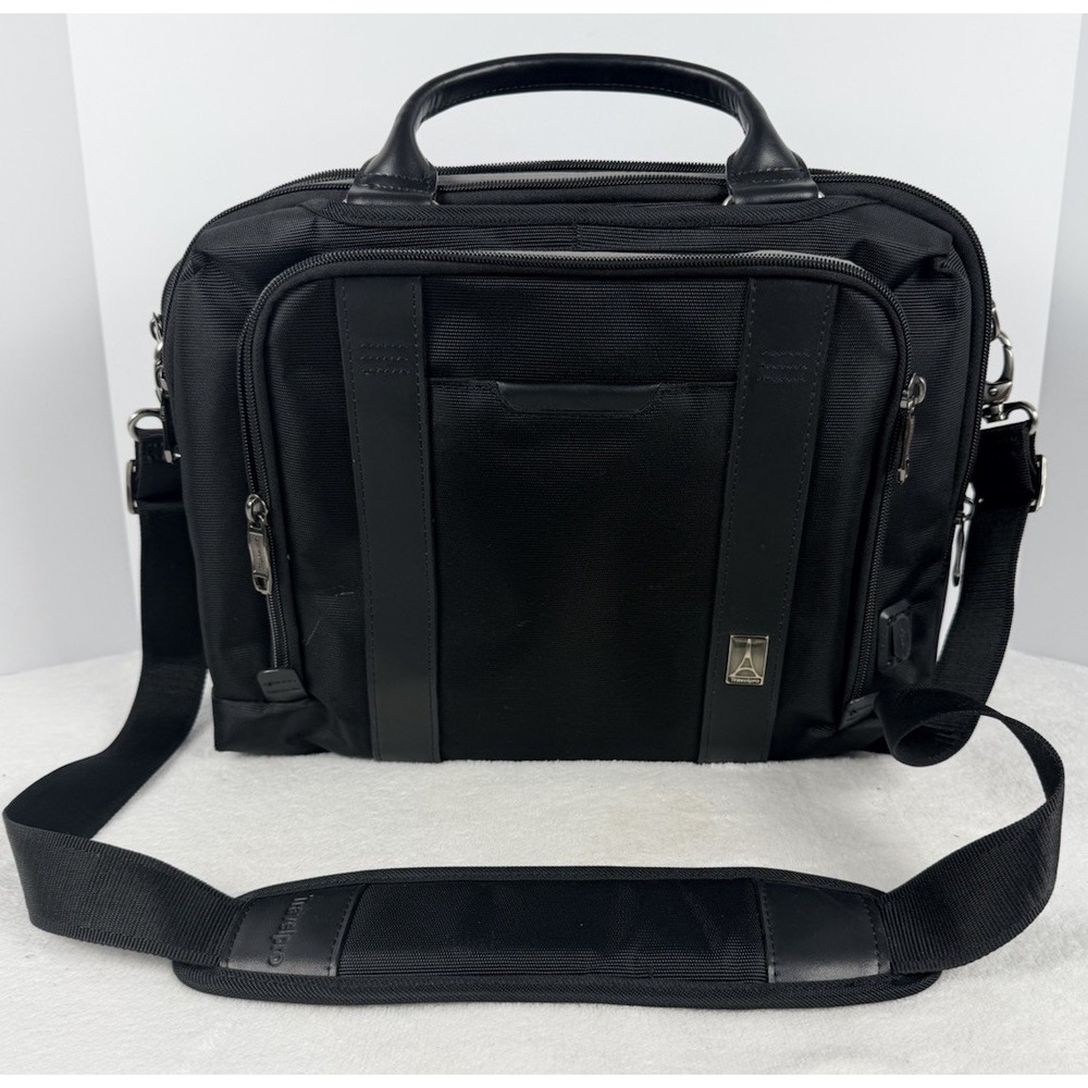 Travelpro Black Ballistic Nylon Laptop Briefcase Messenger Bag Shoulder Strap